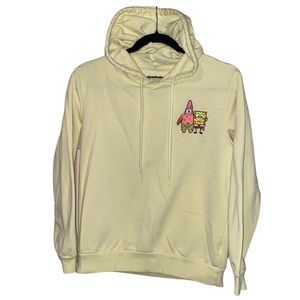 SpongeBob SquarePants Yellow Hooded Sweatshirt with Embroidered Detail (Lg)